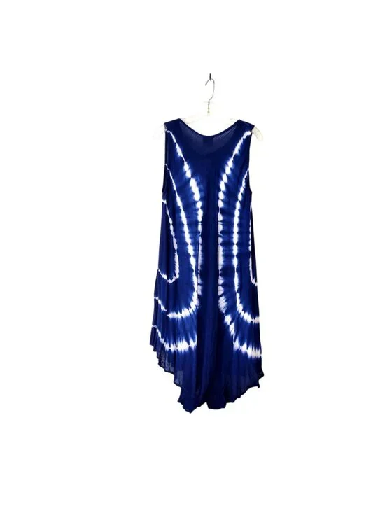 Exist Women's Tie-Dye Sleeveless Rayon Sundress With Floral Embellishments Free - Picture 2 of 8